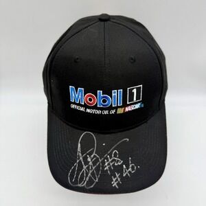 Chase Authentics Mobil 1 Nascar Motor Oil Hat‎ Cap Adjustable Unknown Autograph